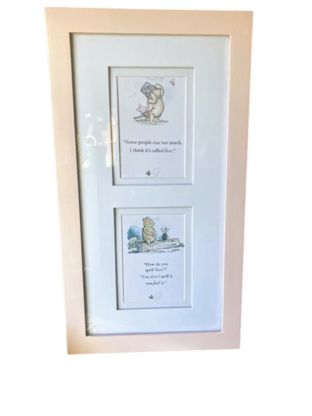 FRAMED Winnie the Pooh & Piglet Double Print Art 12" x 22"